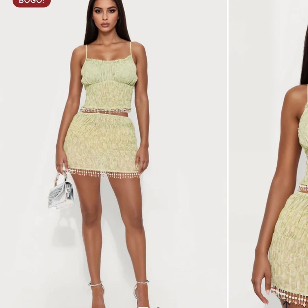 NWT Fashion Nova‎ Your Lucky Charm Skirt Set - Sage
